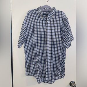 Cherokee Men's Navy and White Plaid Shirt